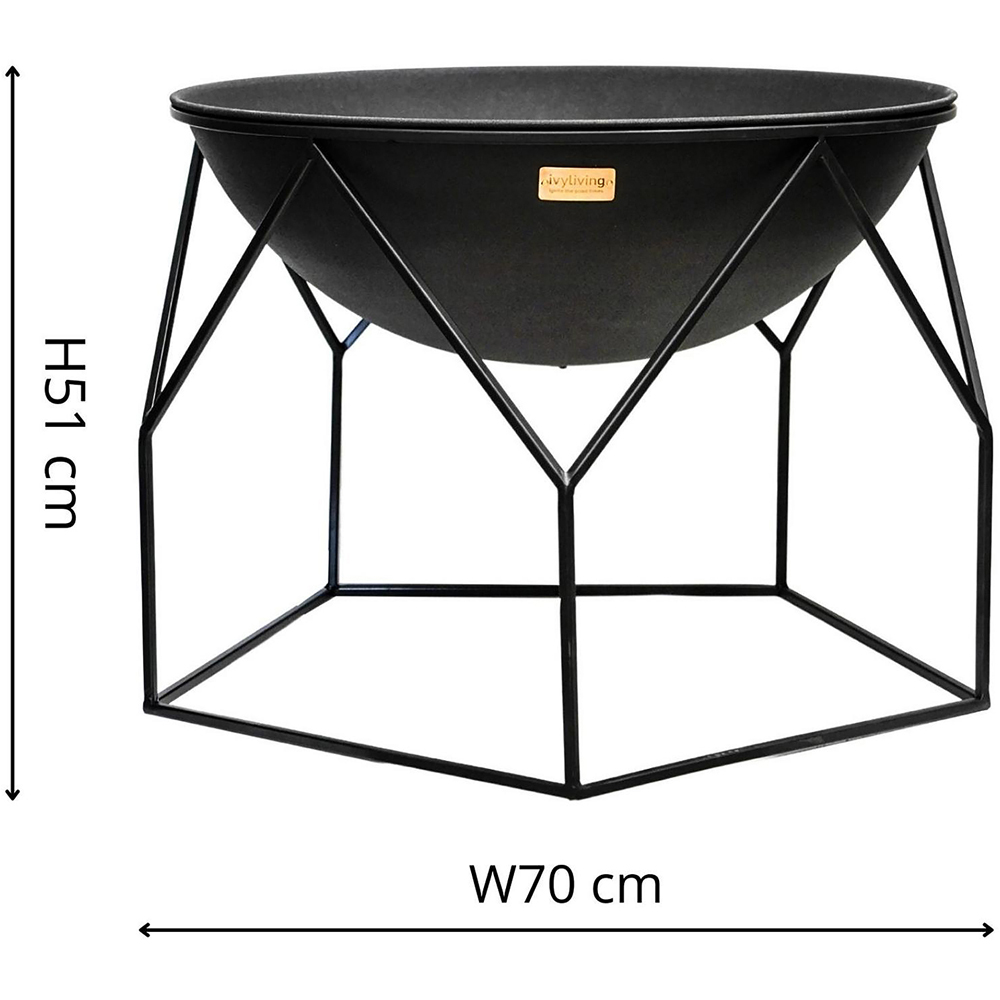 Ivyline Black Buckingham Fire Pit 51 x 70cm Image 7