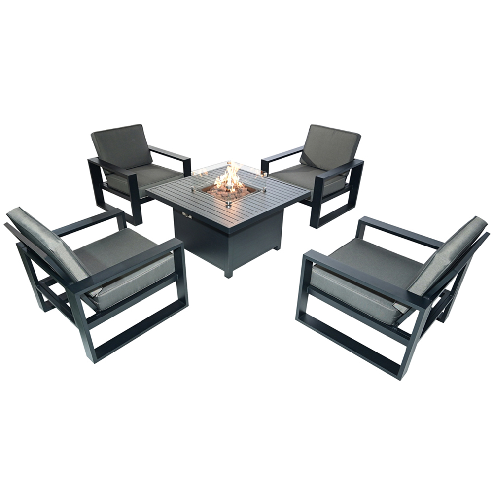 Furniture One 4 Seater Aluminium Garden Dining Set Image 4