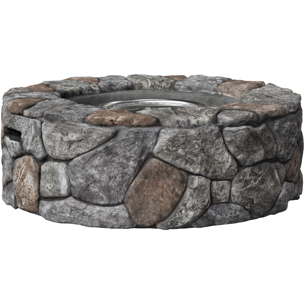 Teamson Home Round Stone Finish Propane Gas Fire Pit 71cm Image 3