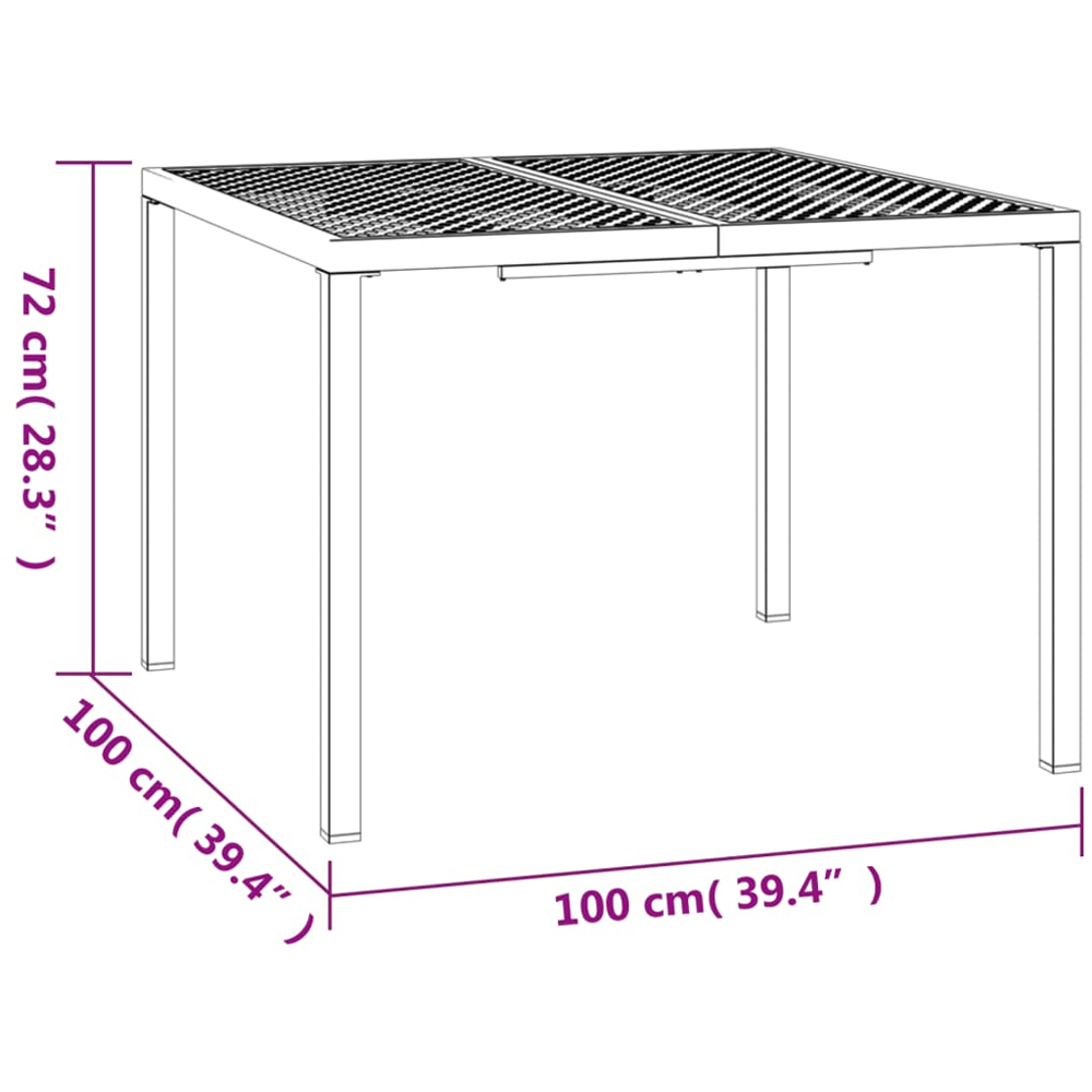 vidaXL 4 Seater Anthracite Powder Coated Steel Mesh Square Garden Table Image 7