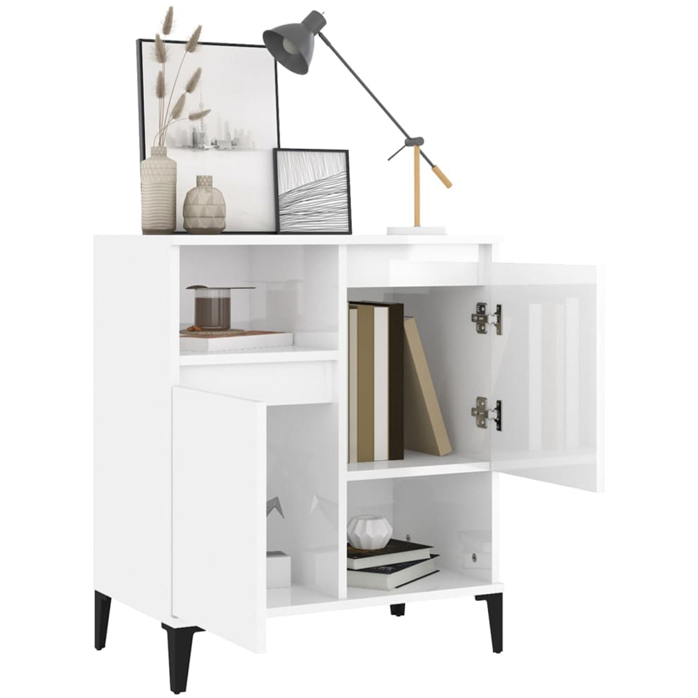 vidaXL 4 Shelf White Sideboard Image 4
