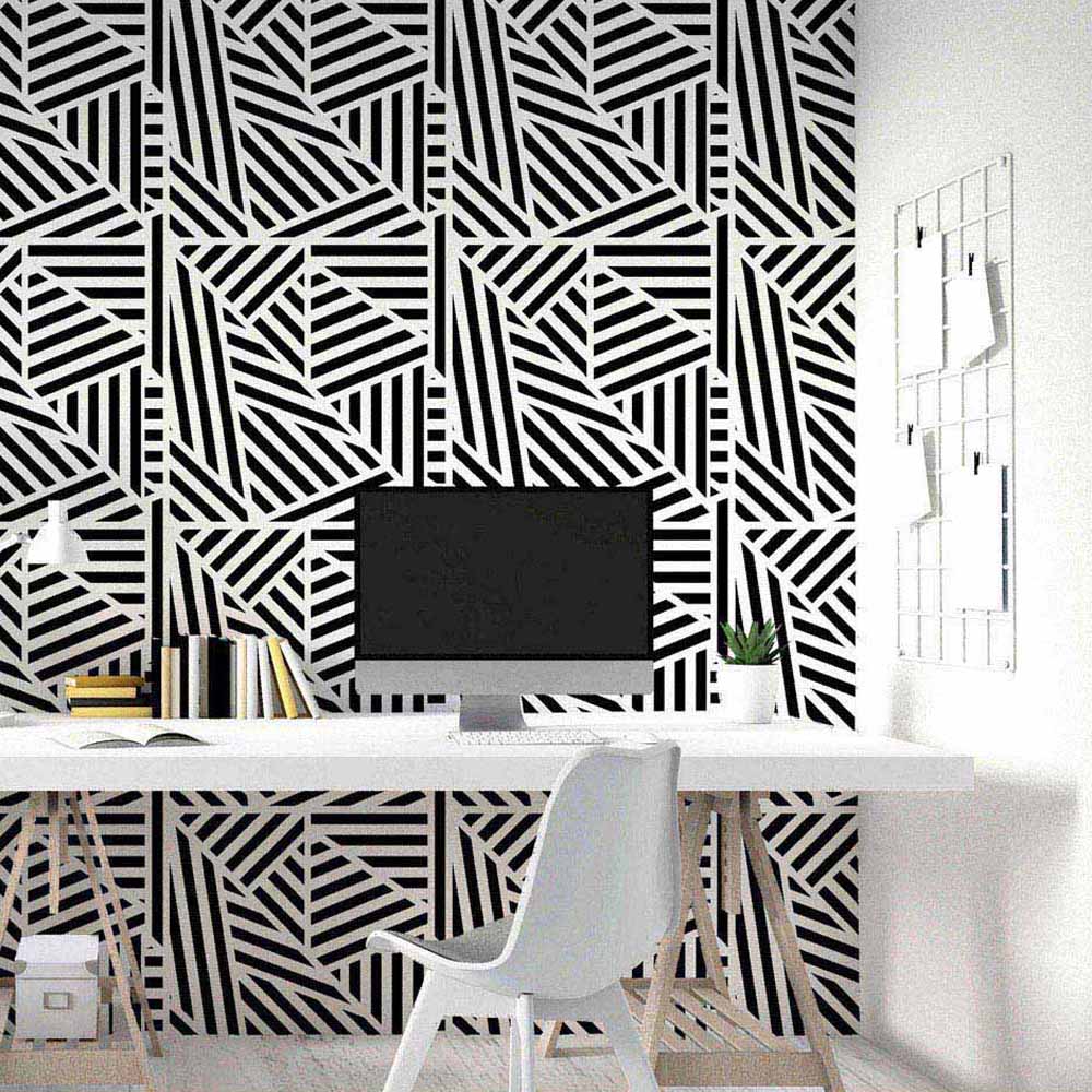 Arthouse Zebra Geo Mono Wallpaper Image 6