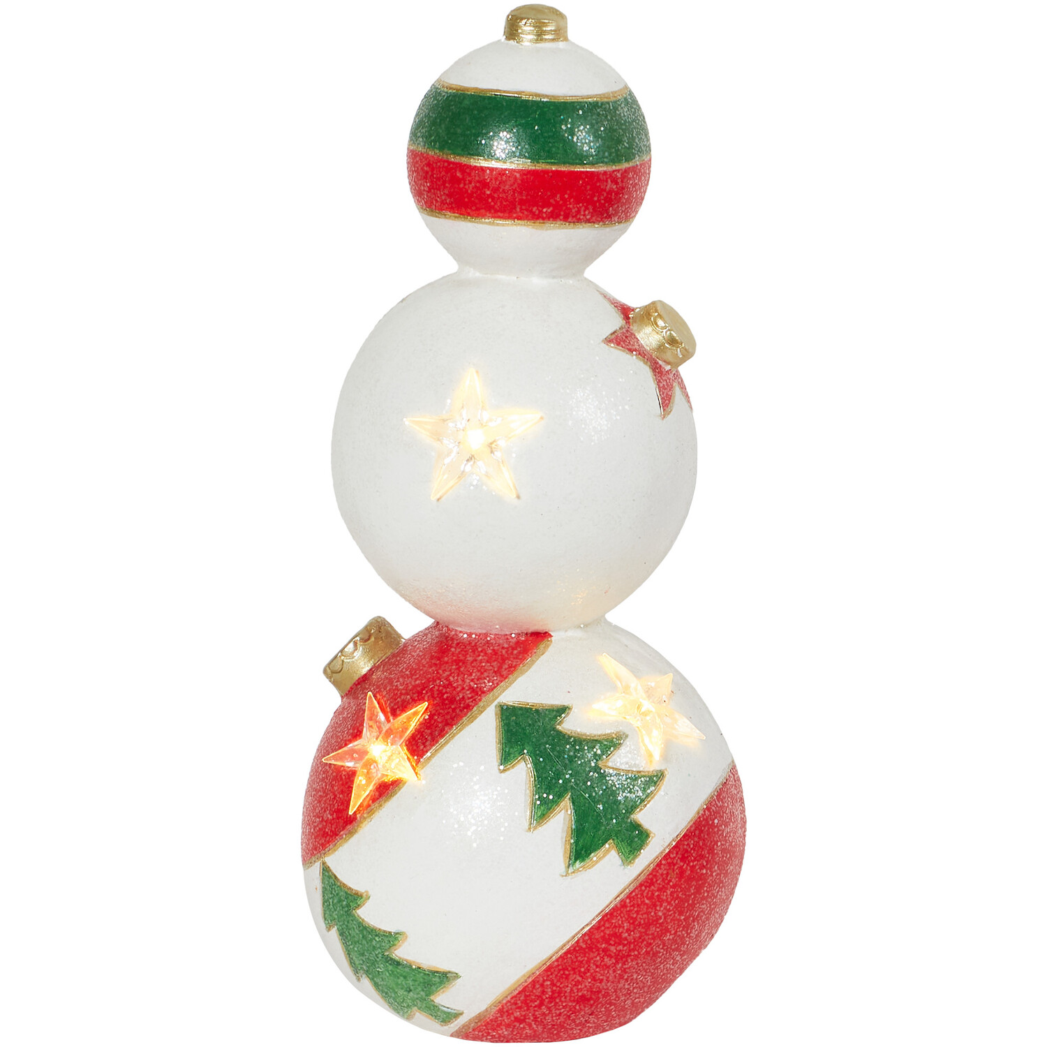 Stacked LED Bauble Ornament - White Image 2