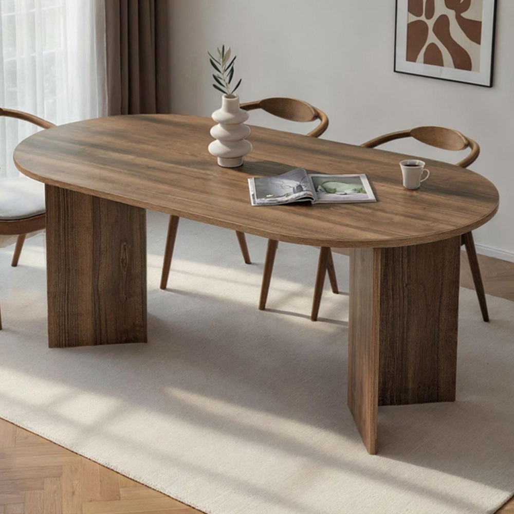 Decortie Sablin 6 Seater Istanbul Walnut Dining Table Image 1