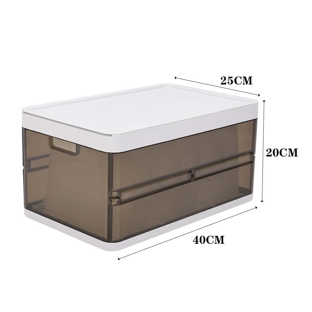 Living and Home Grey Folding Wardrobe Drawer Storage Box Image 3