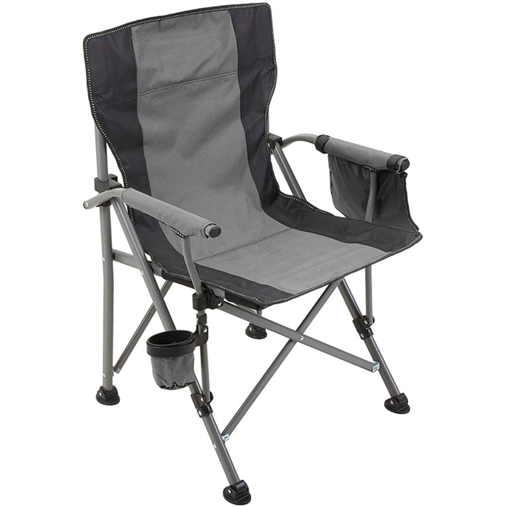Living and Home Grey Portable Folding Camping Chair Image 1
