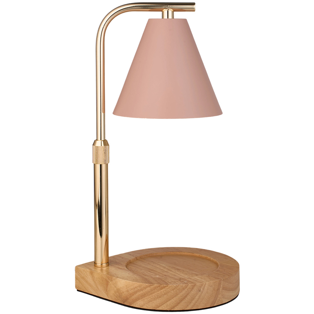 Living and Home Pink and Gold Height Adjustable Tabletop Candle Warmer Lamp Image 1