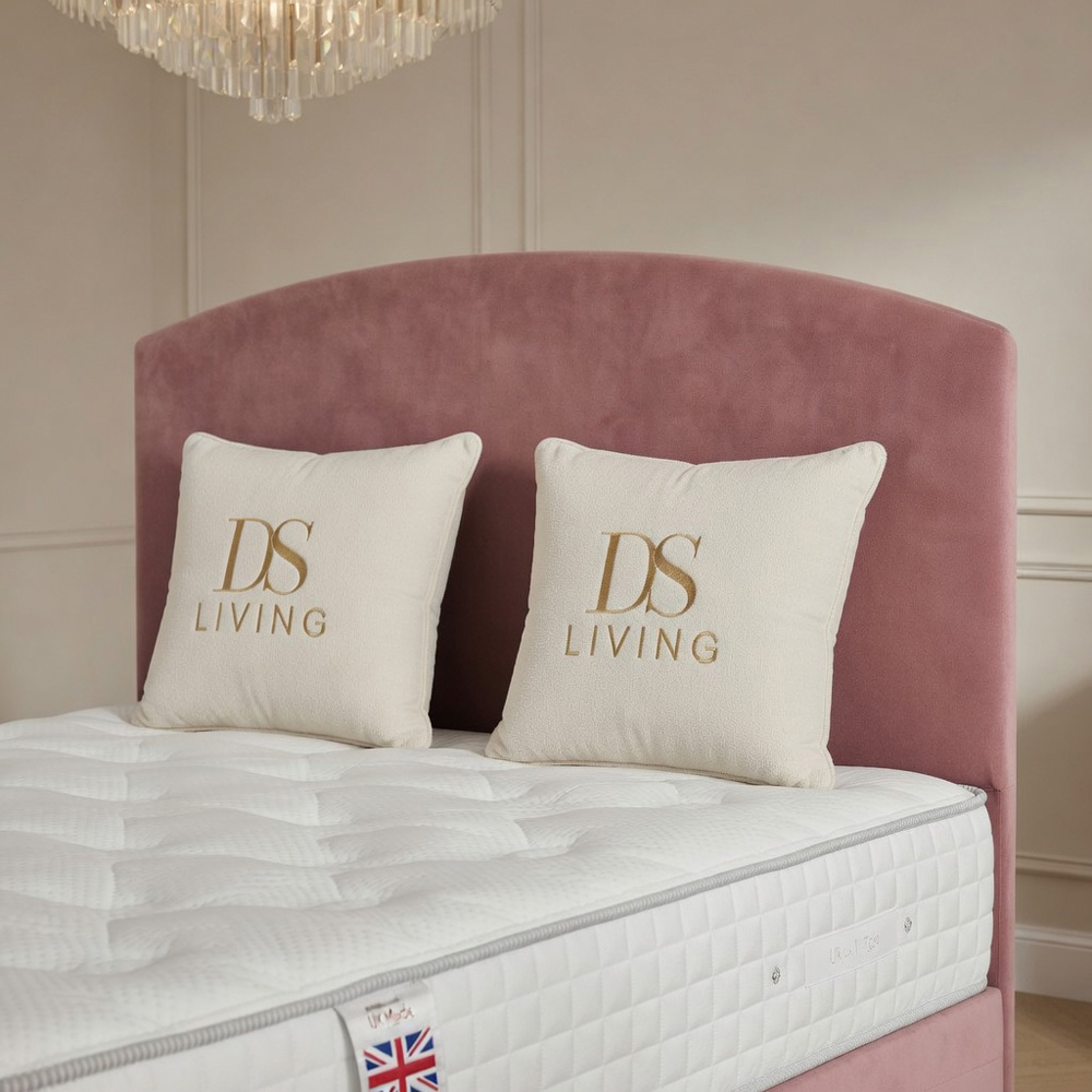DS Living Opulence Super King Size Pink Velvet Upholstered Ottoman Bed Image 3