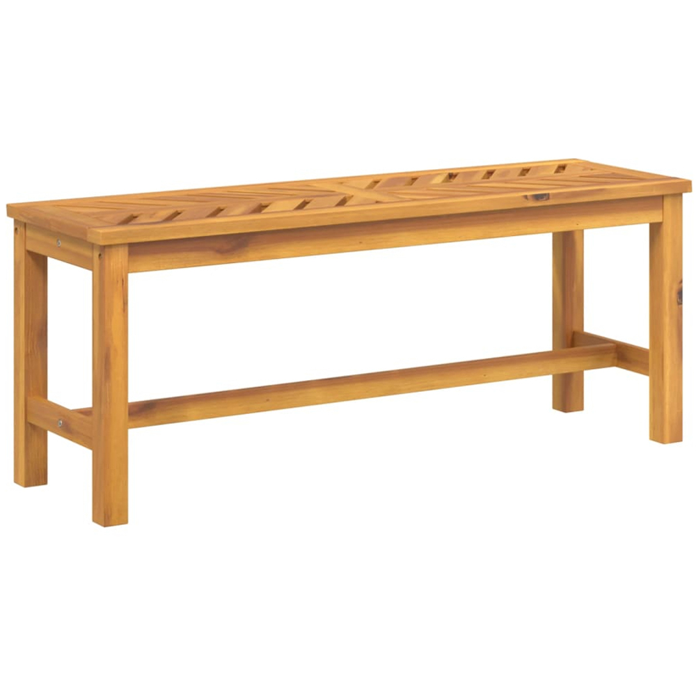 vidaXL 2 Seater Solid Wood Acacia Fishbone Slatted Garden Bench Image 2