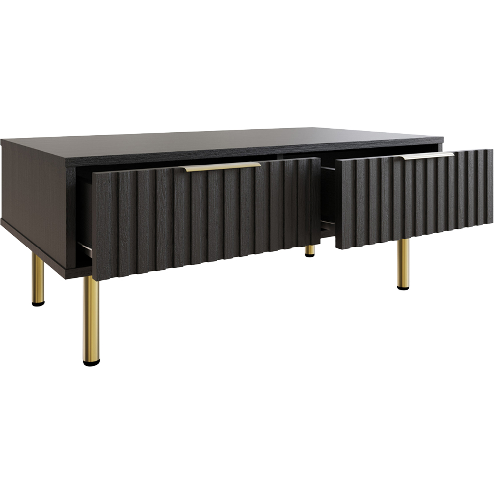 GFW Nervata 2 Drawer Black Coffee Table Image 3