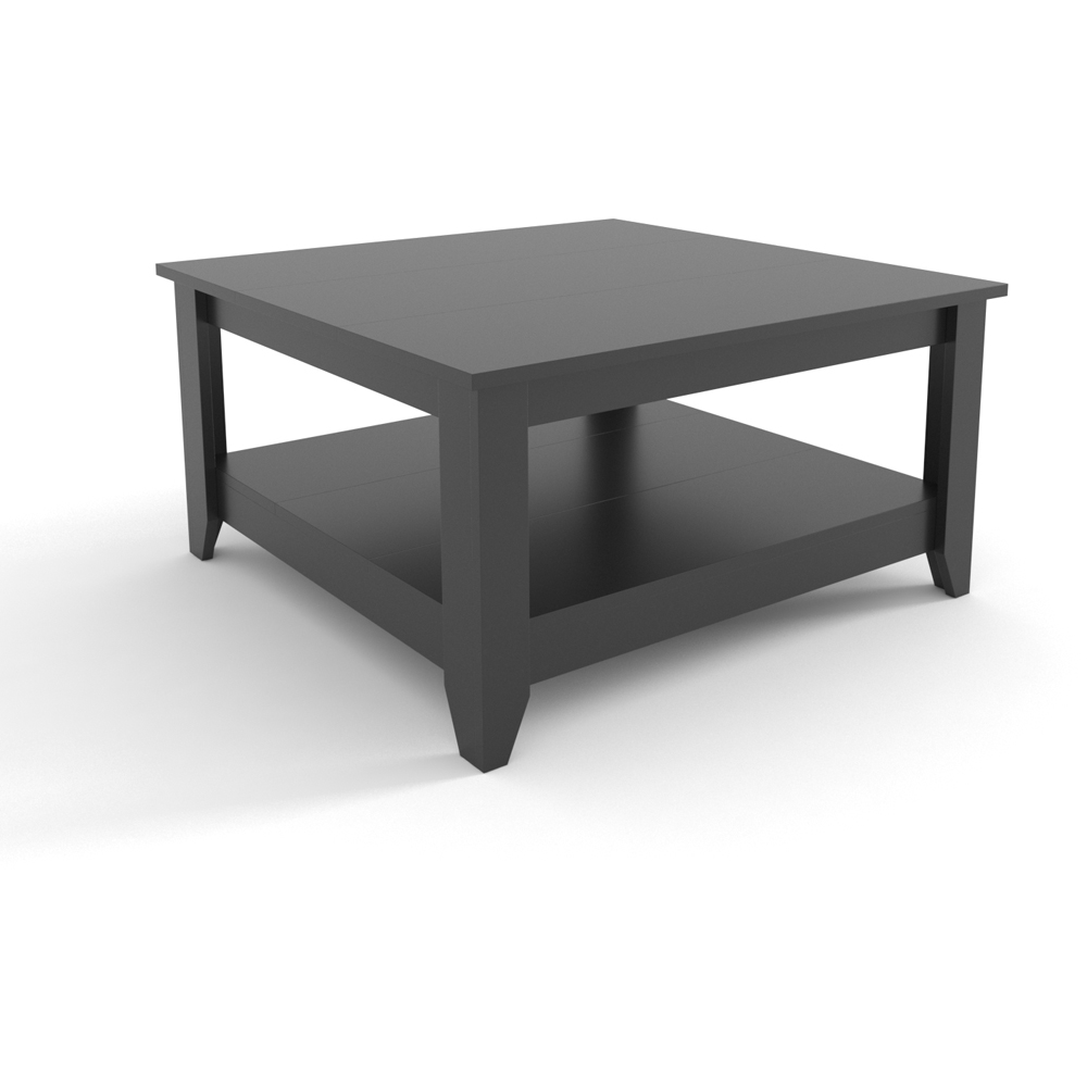 Decorotika Lea Single Shelf Black Coffee Table Image 2