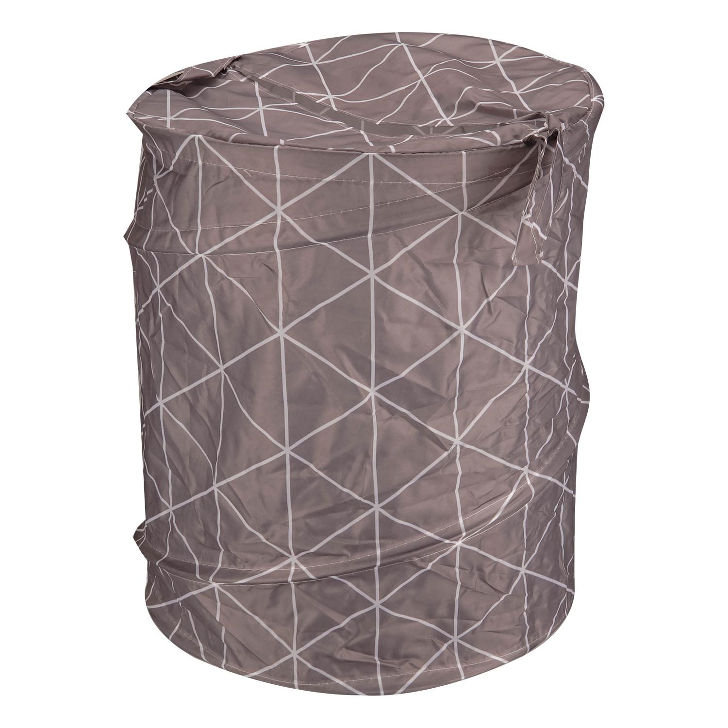 Single Grey Geometric Pop Up Laundry Hamper in Assorted styles Image 1