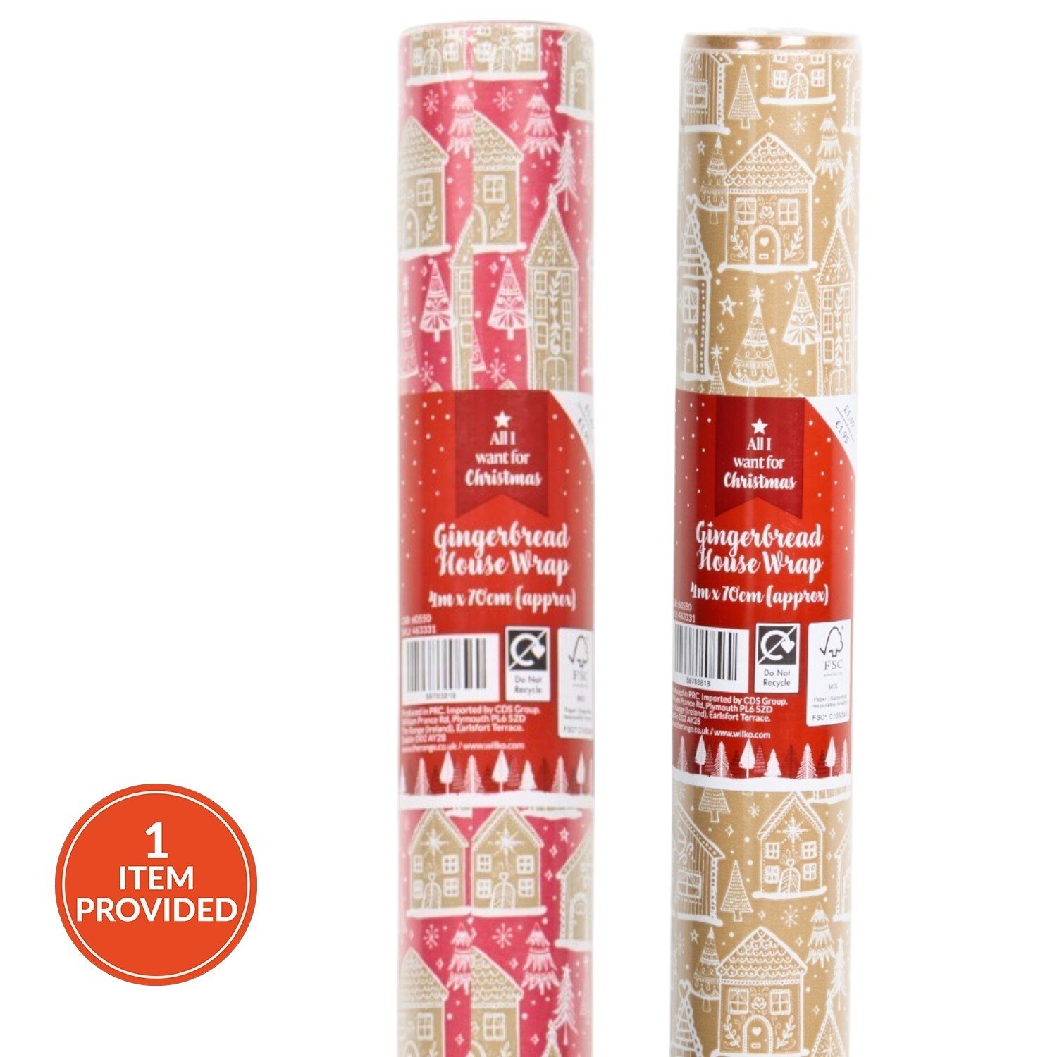 Gingerbread House Gift Wrap Image 1