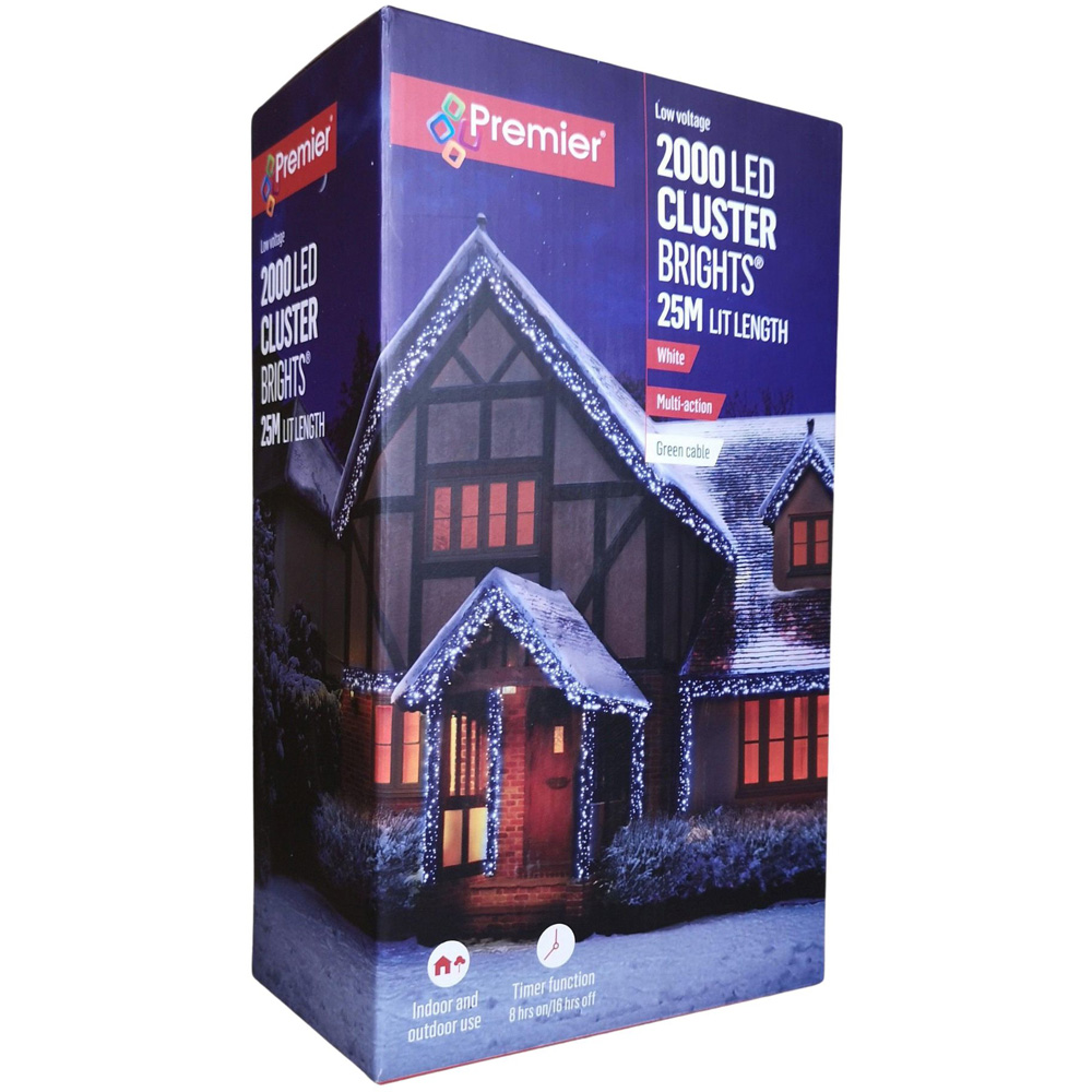 Premier ClusterBrights 2000 Cool White LED Multi-Function Green Cluster Light 25m Image 7