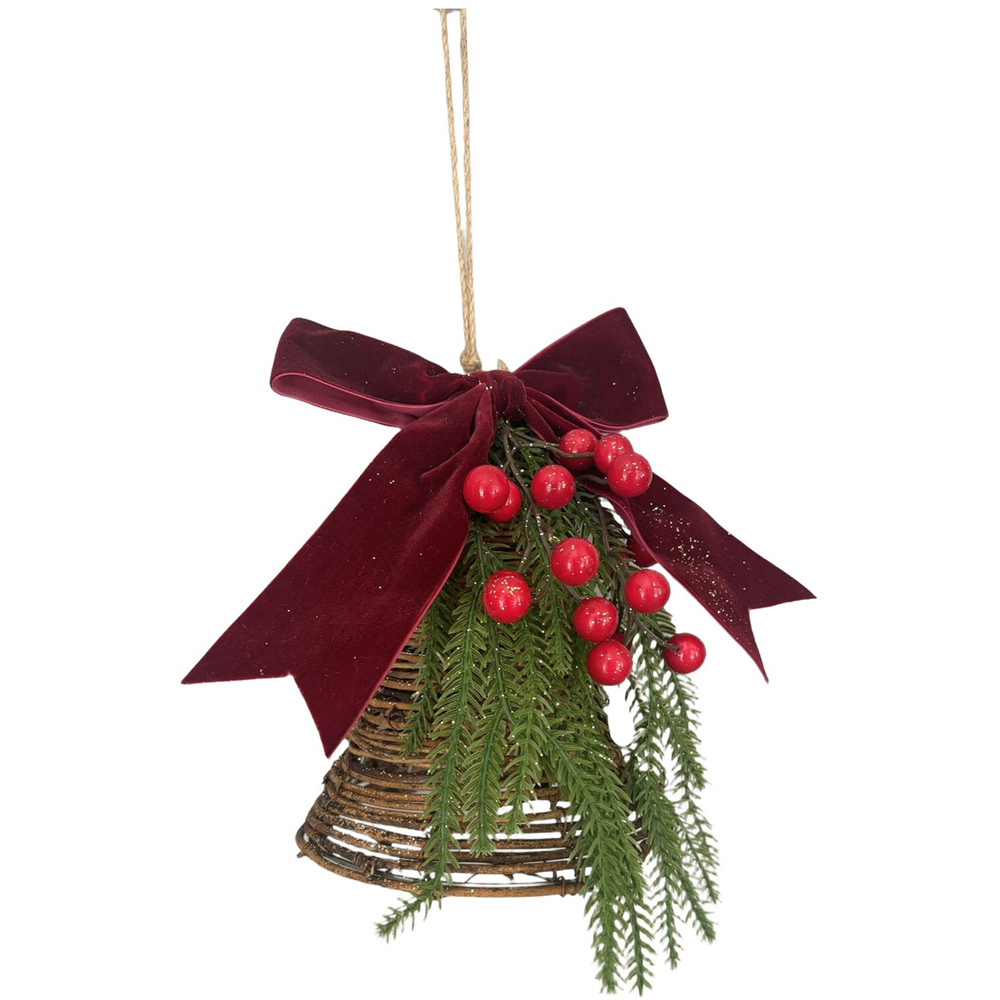 Bow Rattan Bell Decoration Image 1