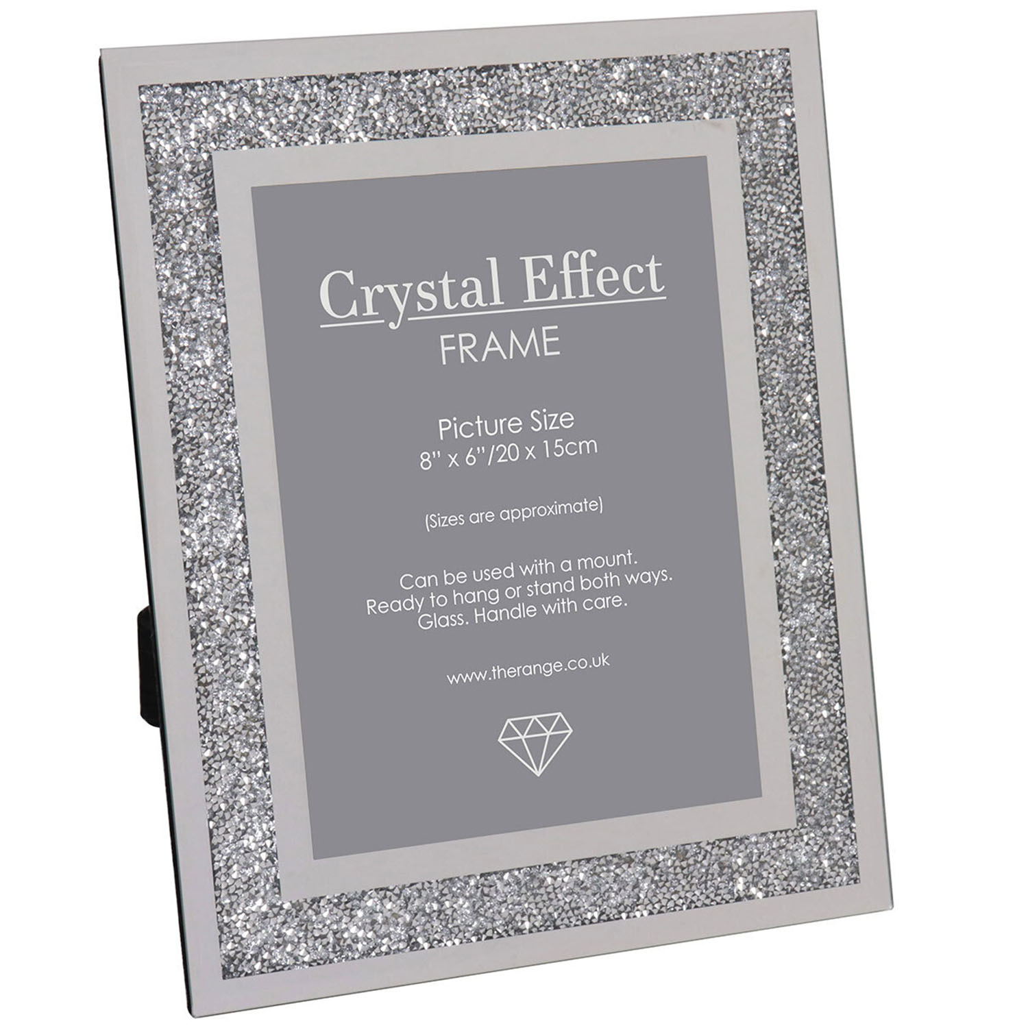 Jonas & James Silver Crystal Effect Photo Frame 8 x 6 inch Image 1