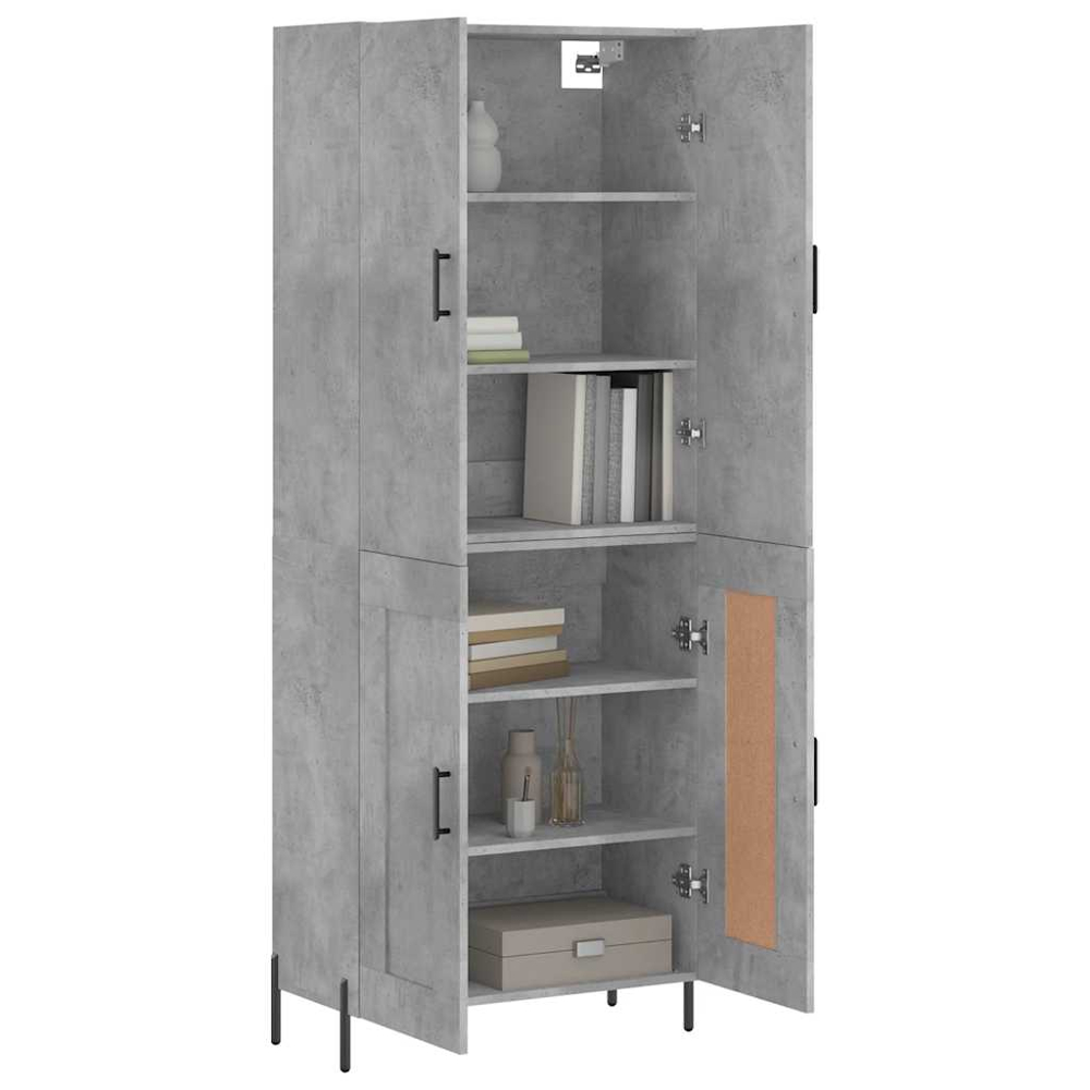 vidaXL 4 Door Concrete Grey Highboard Image 3