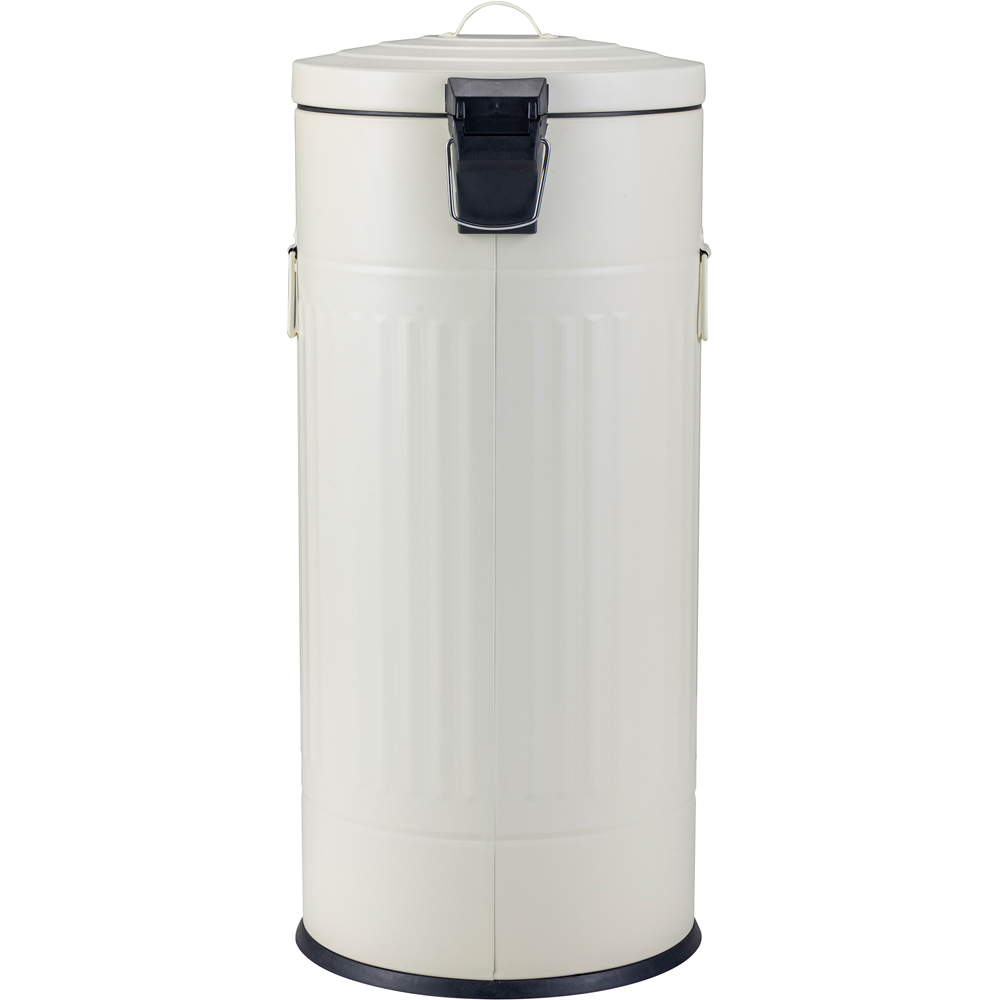 Charles Bentley Retro Cream Round Pedal Bin 30L Image 4