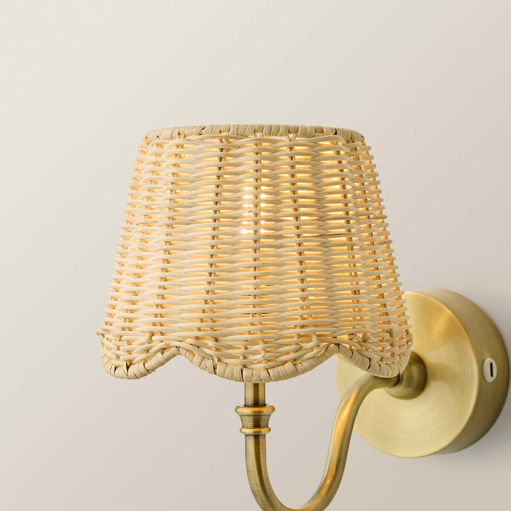 ValueLights Rita Extra Small Natural Rattan Tapered Easy Fit Lamp Shade Image 3