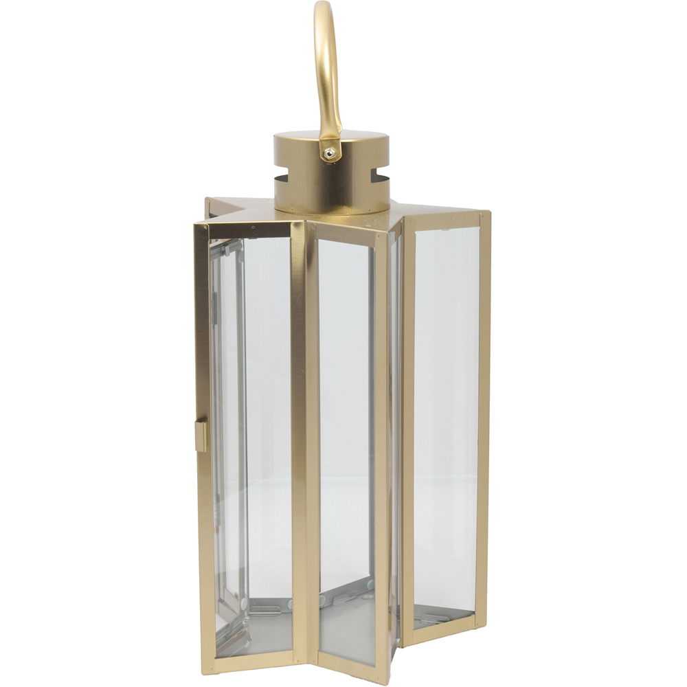 Stainless Steel Star Shaped Lantern Gold Image 3