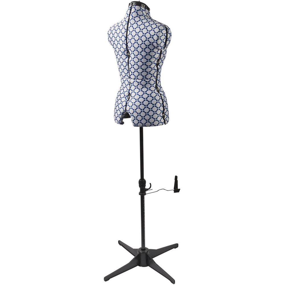 Sewing Online FG264 Blue Geometric Print Adjustable 8-Part Dressmakers Dummy Trouser Form Medium Image 3