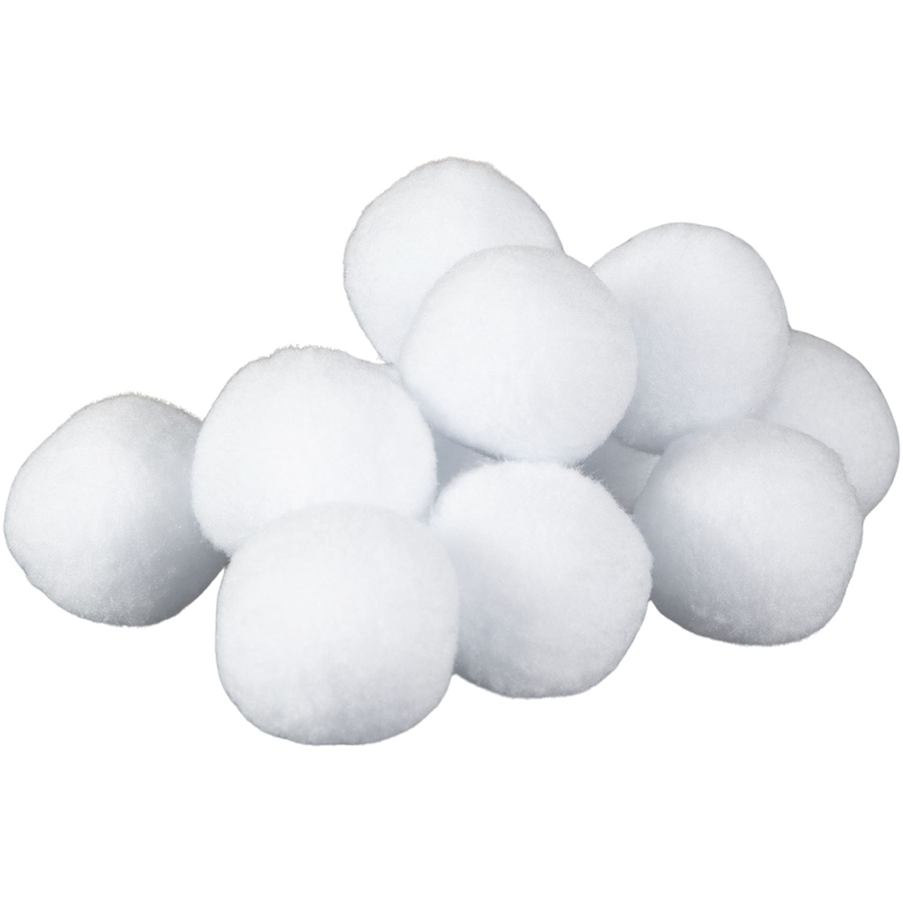 Samuel Alexander White Fabric Christmas Faux Snowball 6cm 12 Pack Image 2