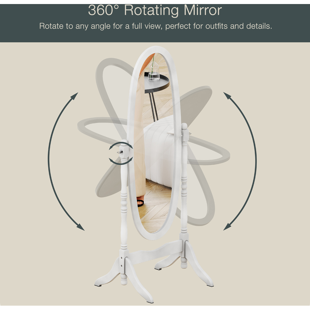 Vida Designs Nishano White Cheval Mirror Image 3