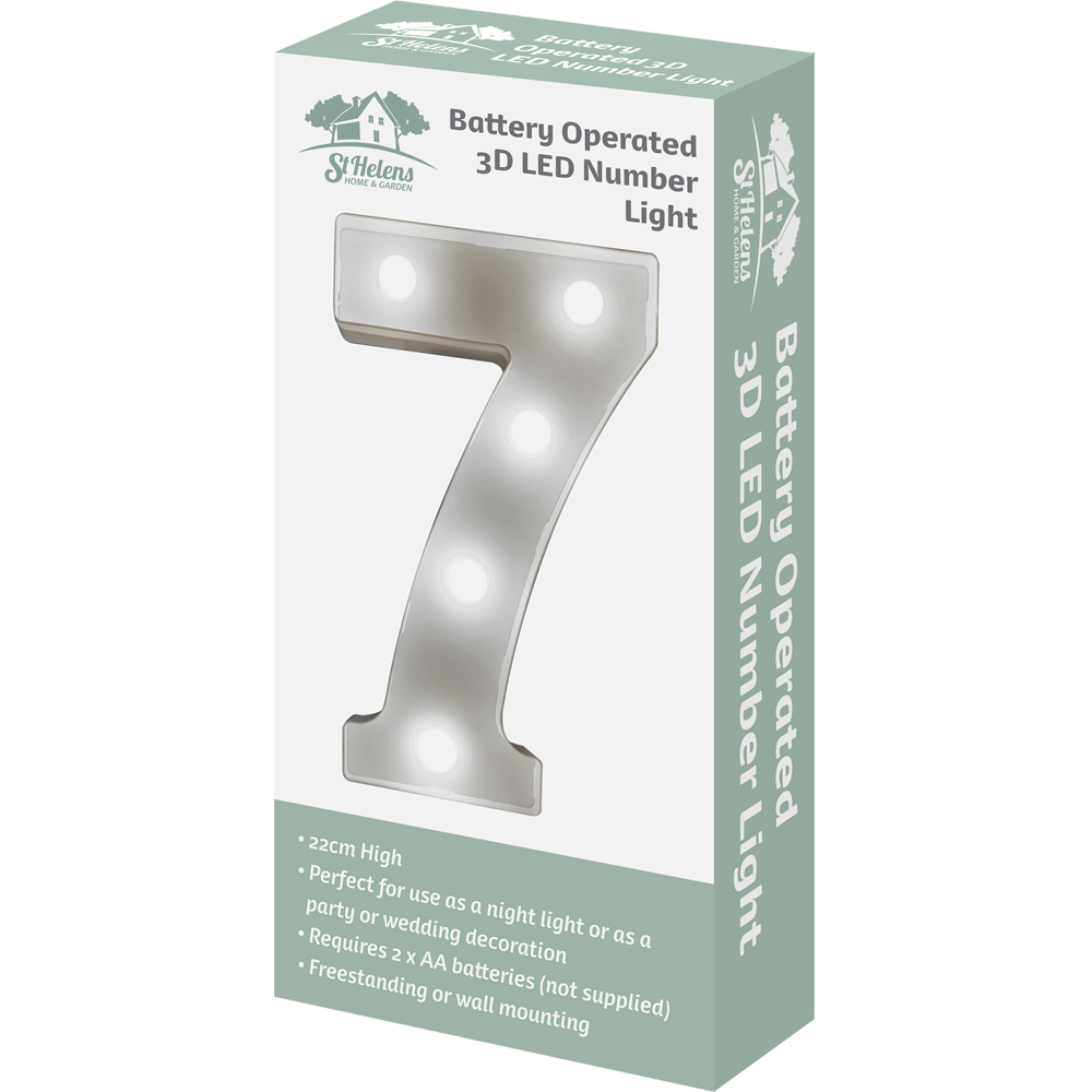 St Helens Battery Operated 3D LED Number 7 Light Image 3