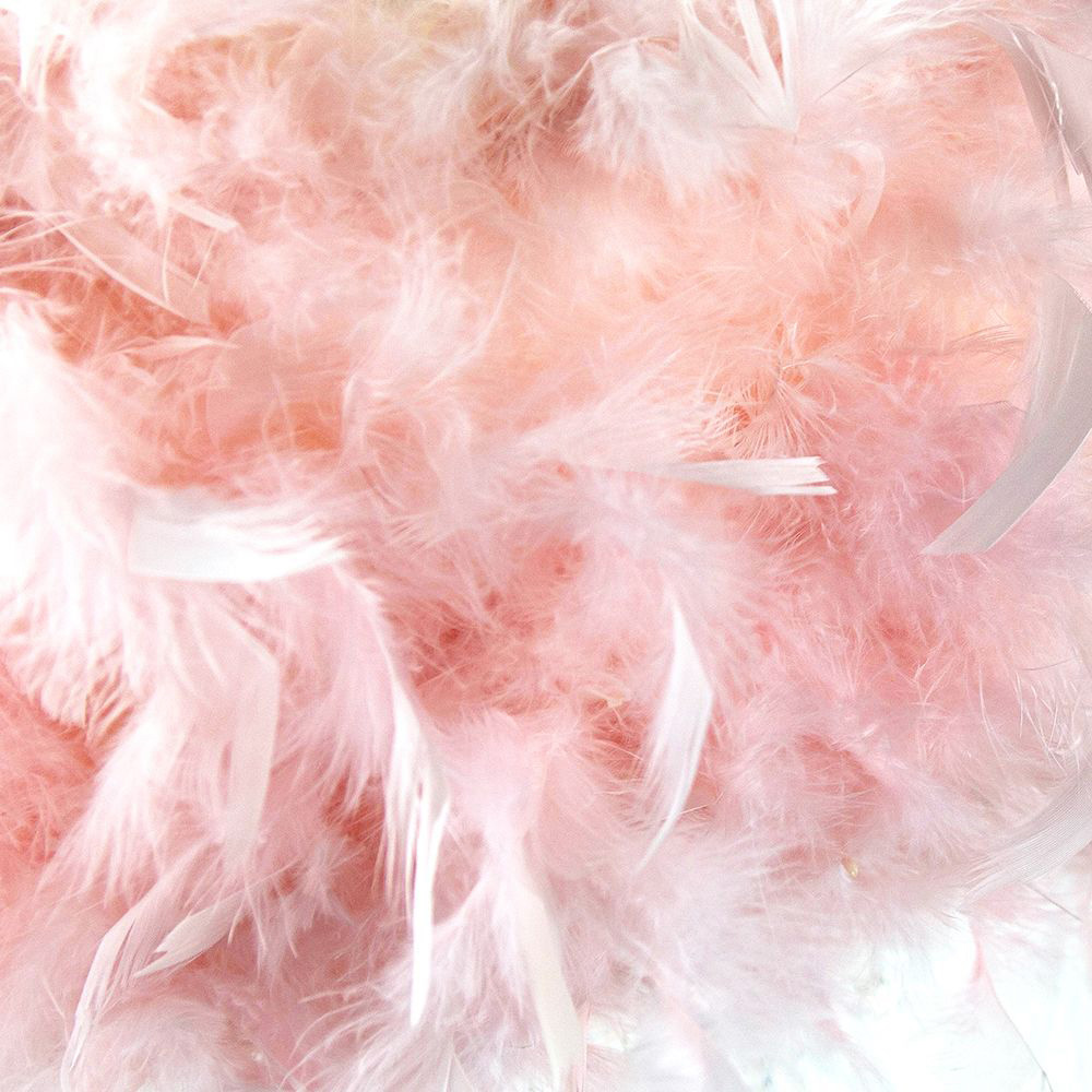 Happy Homewares Pink Feather Pendant Shade with Transparent Acrylic Droplets Image 3