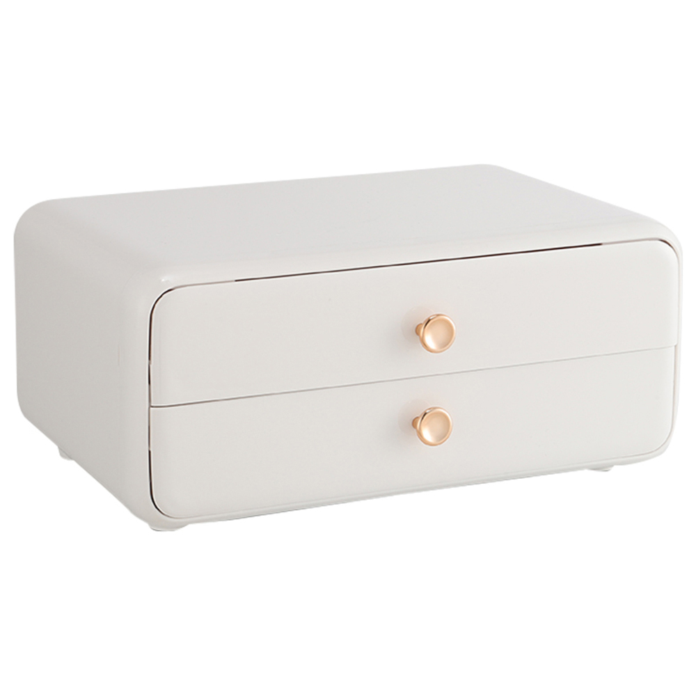 Living and Home 2 Drawer Makeup Storage Organiser with Transparent Lid Image 4