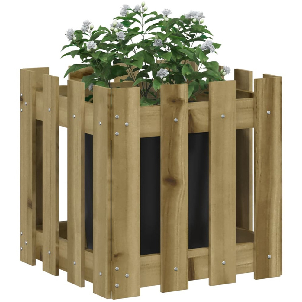 vidaXL Brown Pine Wood Raised Garden Bed 40 x 40 x 40cm Image 2