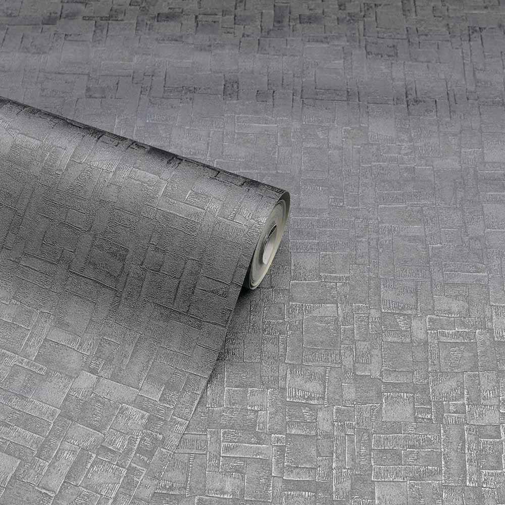 Arthouse Basalt Texture Gunmetal Wallpaper Image 2