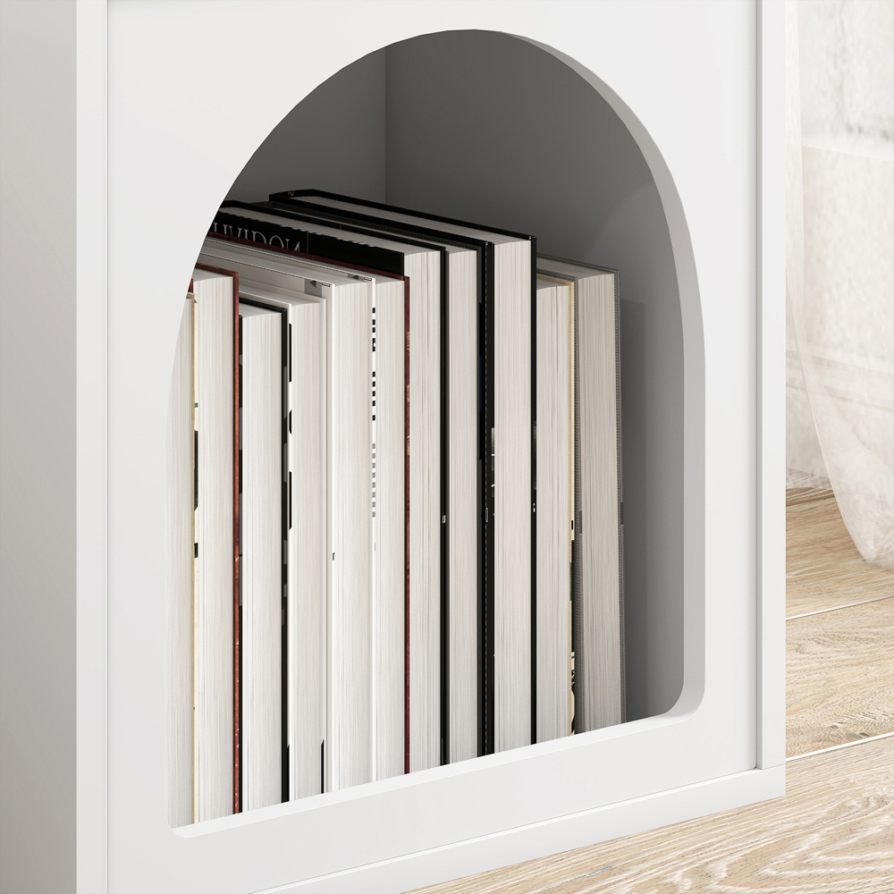 HOMCOM 2 Compartment White Bedside Table Image 2