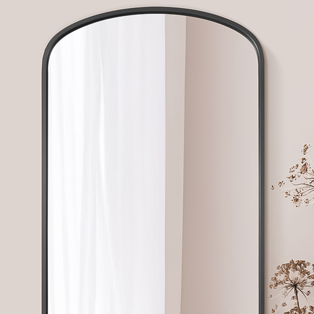 The Angustus Black Arched Leaner Wall Mirror 200 x 100cm Image 3