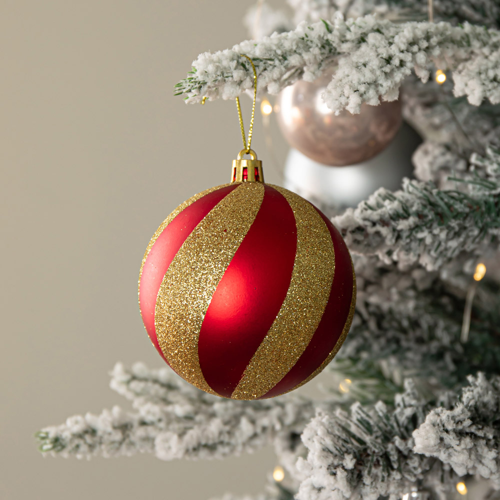 Samuel Alexander Red and Gold Shatterproof Bauble 40 Pack Image 5