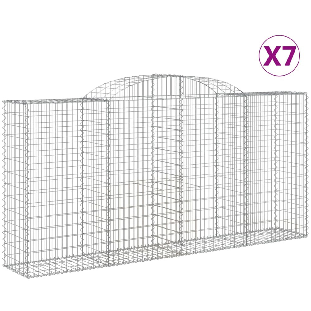 vidaXL Silver Galvanised Iron Gabion Basket 300 x 50 x 140/160cm 7 Pack Image 4