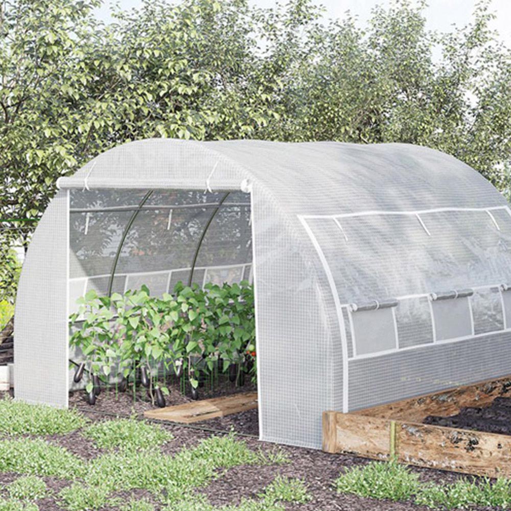 Outsunny 10 x 10 x 6.6ft Polytunnel Greenhouse | Wilko