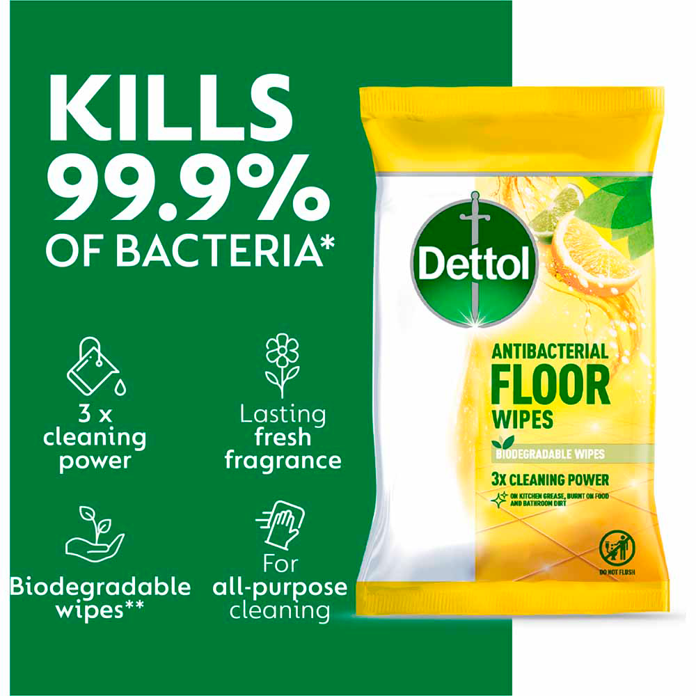 Dettol Citrus Extra Large Floor Wipes 25 Pack Image 4