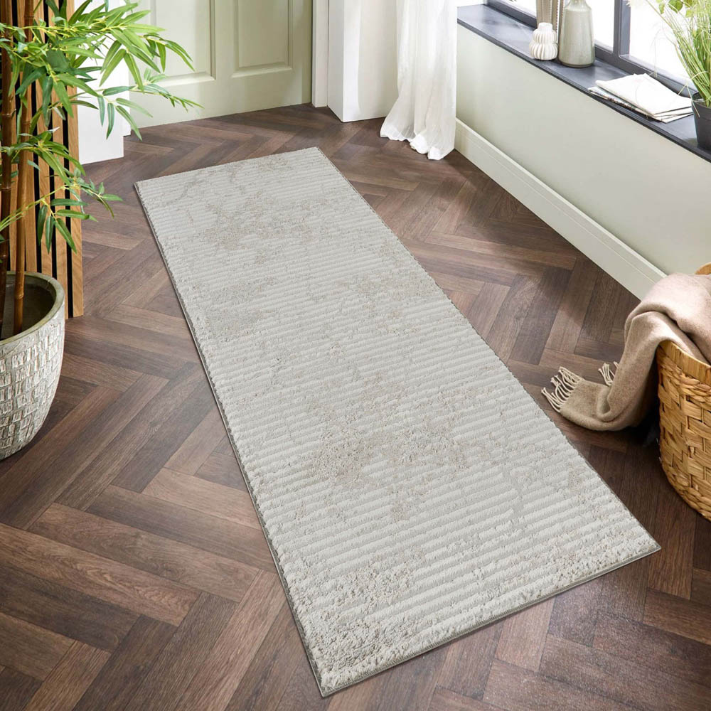 Desire Rugs Perla Grey Modern Abstract Linear Molten Design Rug 60 x 220cm Image 2