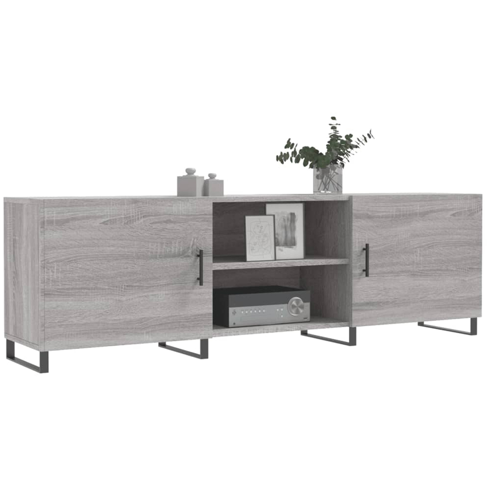 vidaXL 2 Door 2 Shelf Grey Sonoma TV Cabinet Image 3