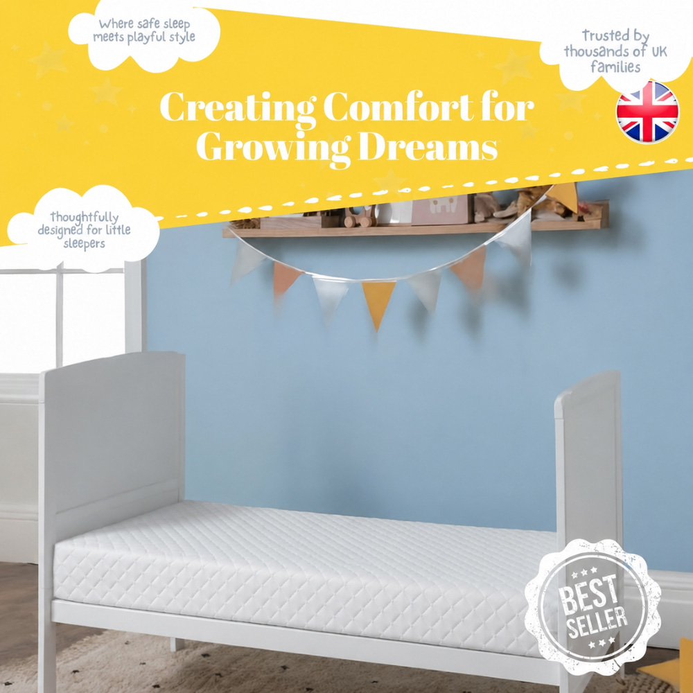 MHG Living Baby Cot Bed Extra Thick Waterproof Mattress 140 x 70 x 15cm Image 3