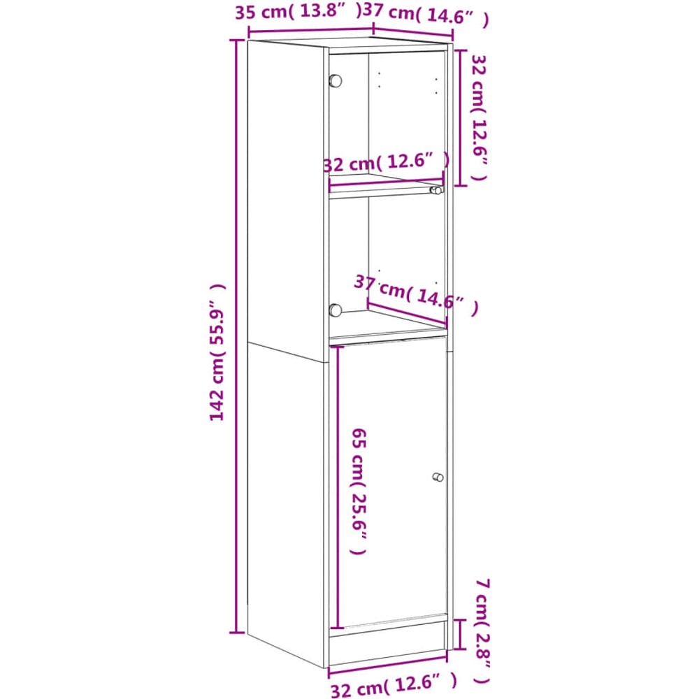 vidaXL 2 Door Smoked Oak Highboard Image 6