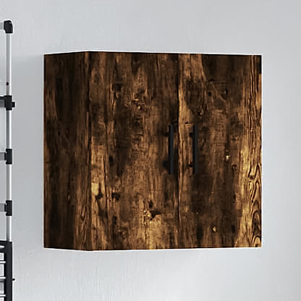 vidaXL 2 Door Smoked Oak Wall Cabinet Image 1