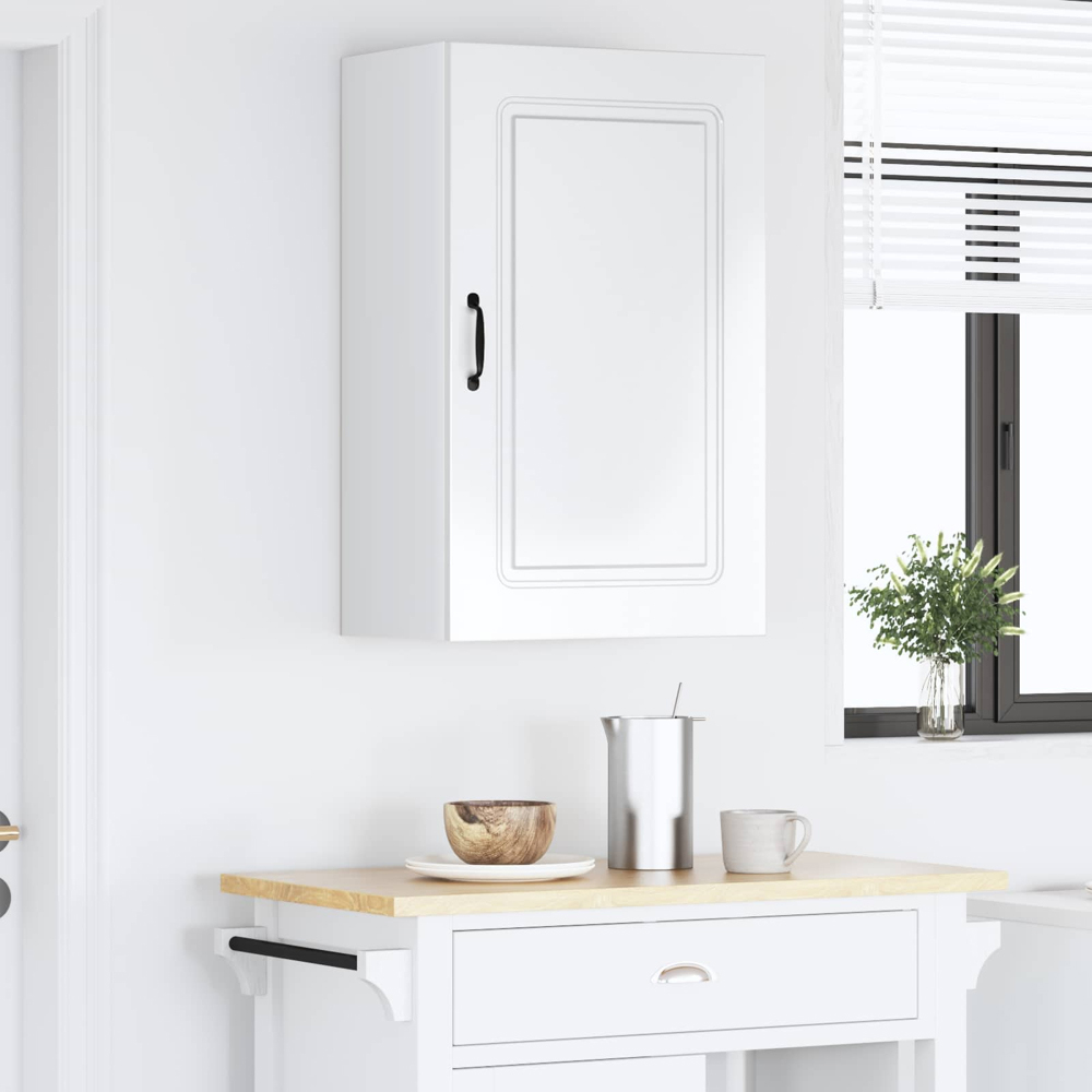 vidaXL Kalmar Single Door High Gloss White Wall Kitchen Cabinet Image 9