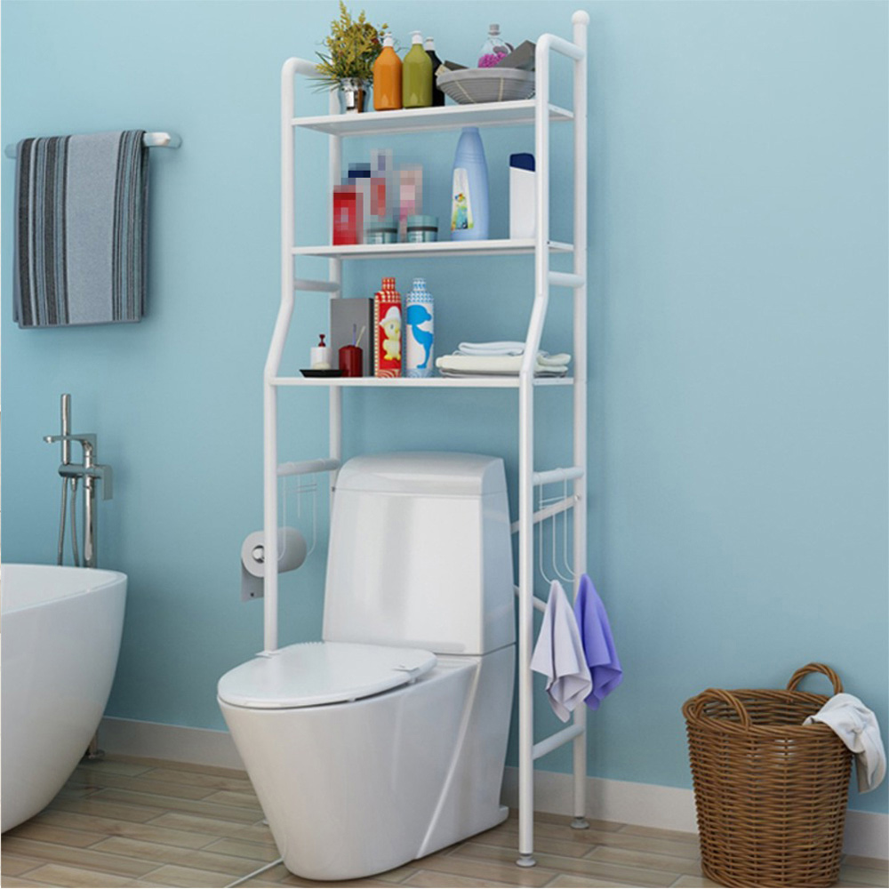 Living And Home WH0908 White Metal Bathroom Storage Rack Image 6