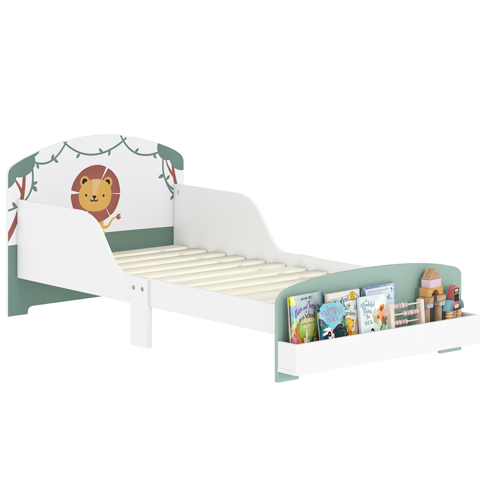 AIYAPLAY Lion Themed Green Kids Storage Bed Frame Image 2
