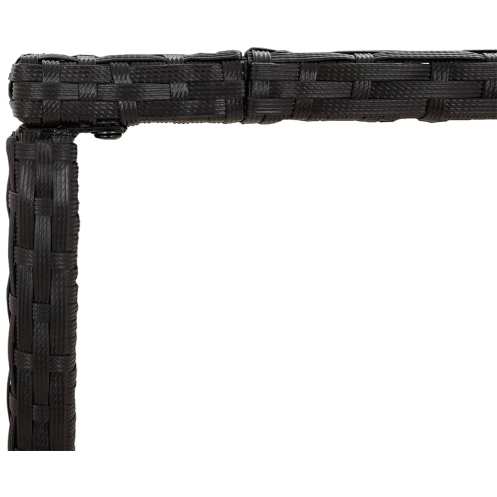 vidaXL Black Polyrattan Glass Top Bar Table 110 x 70 x 180cm Image 4