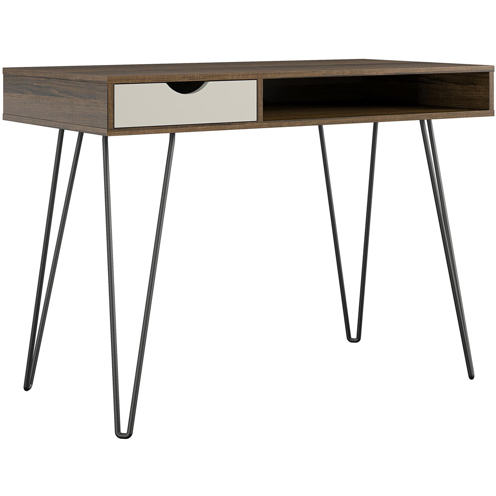 Novogratz Harmony Single Drawer Laptop Desk Oak and Grey Image 2