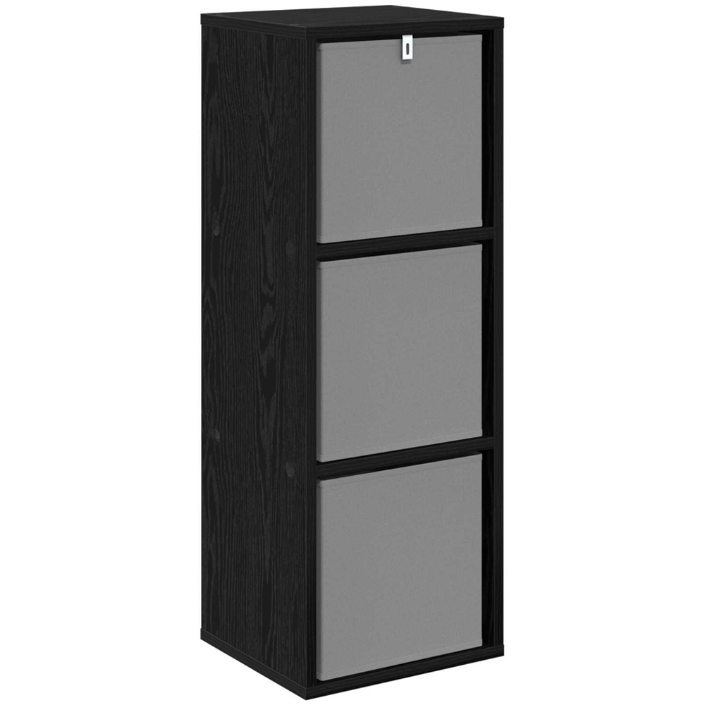 vidaXL 3 Drawer Black Oak Sideboard Image 5