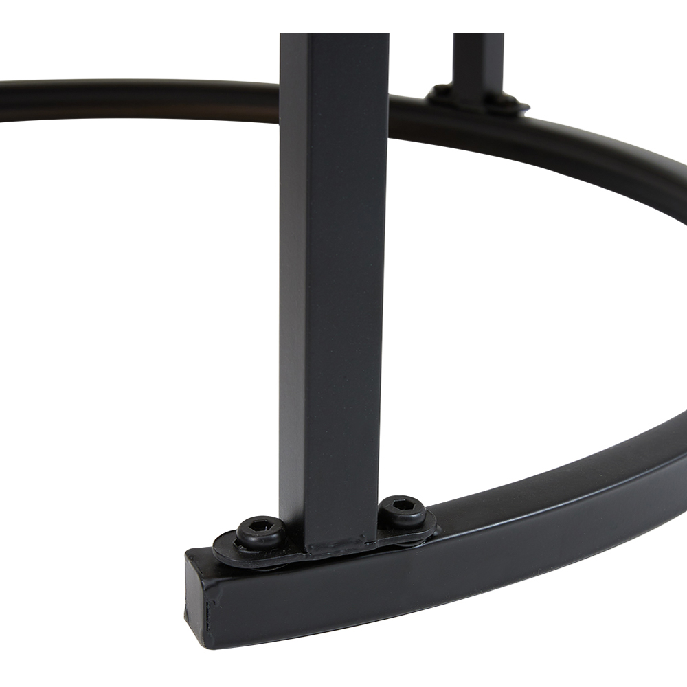 Living and Home Round Black Glass Nesting Tables Set of 2 Image 4